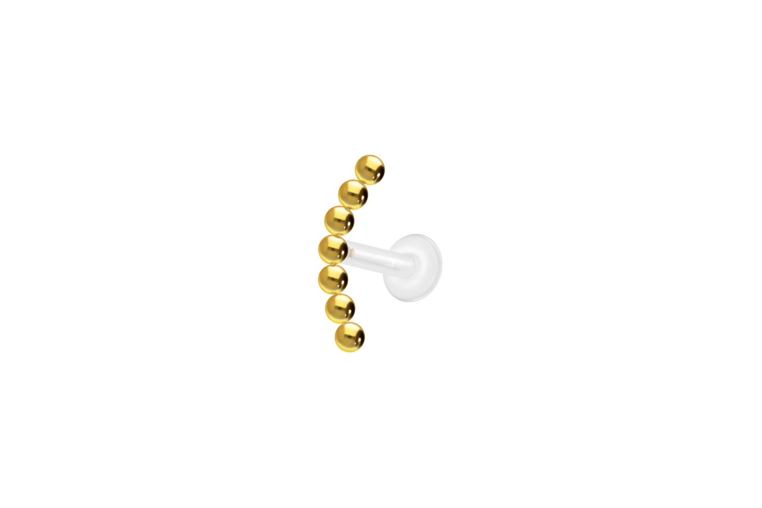 PTFE Labret Piercing mit Innengewinde + Titan-Aufsatz 7 KUGELN